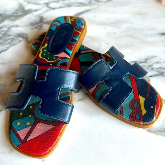 Colorful H Cut Paisley Slip-On Sandals Women’s size 37/6.5 - Picture 4 of 11